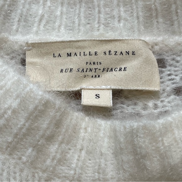 Sezane Come Jumper Mohair Wool Knit Pullover Sweater in Ecru Size S - Picture 4 of 16